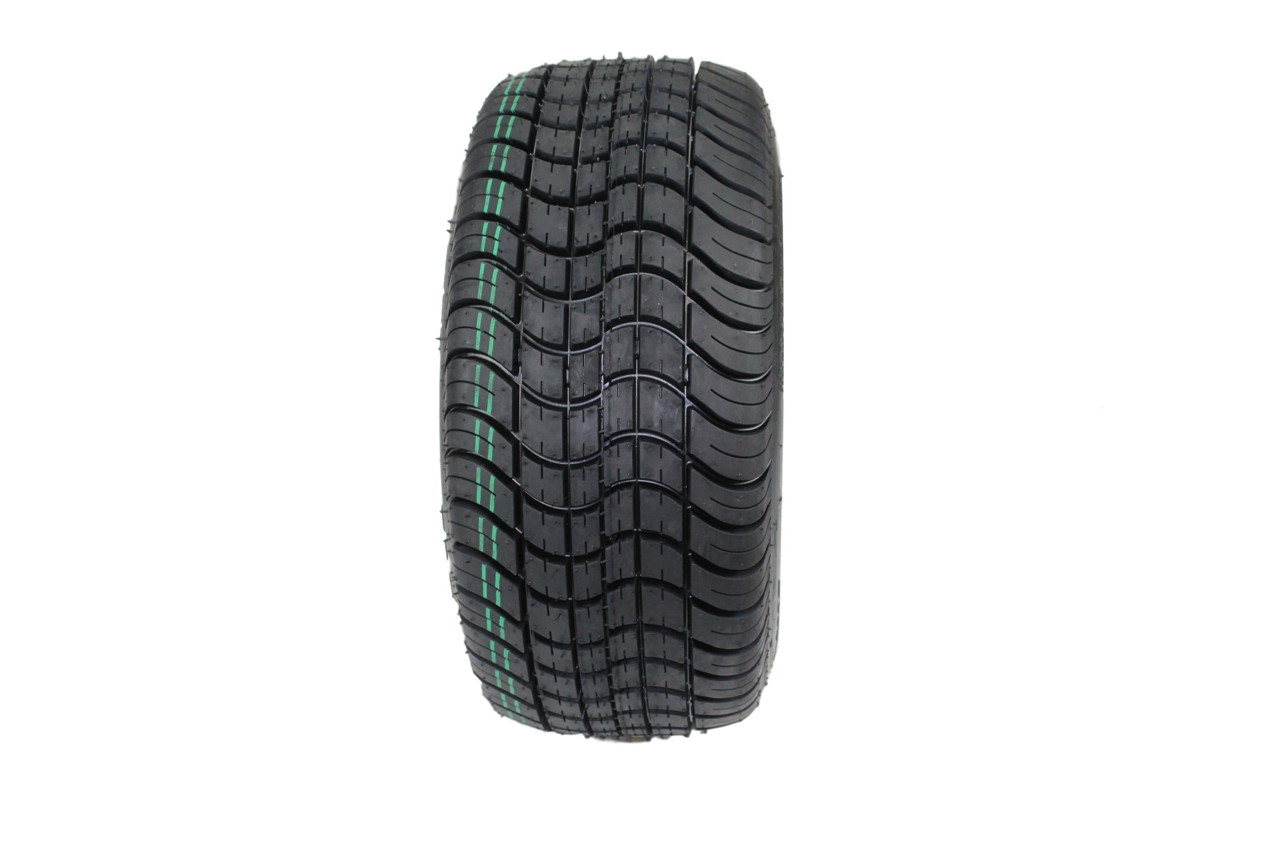 (New) Antego 205/50-10 with 10x7 Fusion Glossy Black Wheels for Golf Cart (Set of 4)